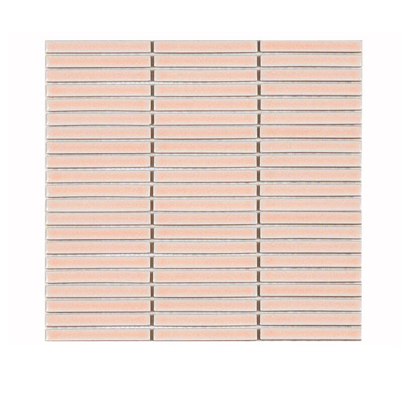 Glossy pink Finger Strip Mosaic Tile