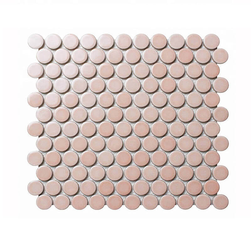 Pink Round Mosaic Ceramic Tile